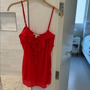 Ella Moss Red Ruffle Sleeveless Top